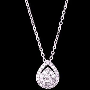 Belk Exclusive 1/4 ct. t.w. Pear Shape Diamond Necklace 18" Cable Chain NWT